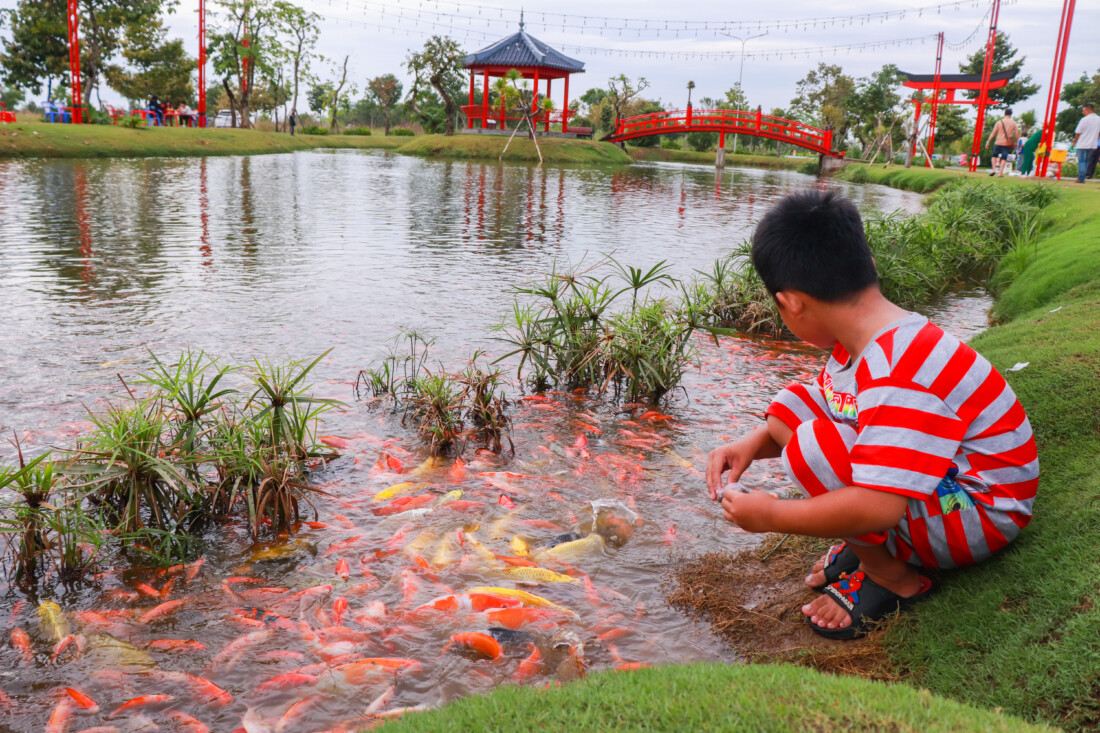 Cổng trời và Hồ cá coi phúc an asuka