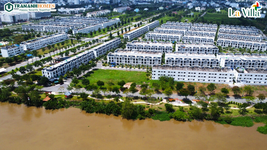 Hình ảnh thực tế dự án Lavilla Green City bên sông Vàm Cỏ Tây